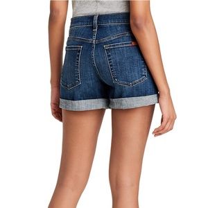 7 For All Mankind Mid Rise Roll Cuff Denim Shorts 32 Broken Twill Vanity